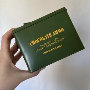 Chocolate Ammo box dark forest green empty box container gift funny